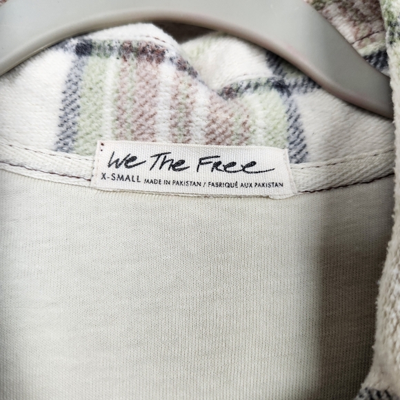 We The Free Ruby Plaid Shacket Pistachio Slouchy Oversize Longline Women Size XS - Picture 10 of 14